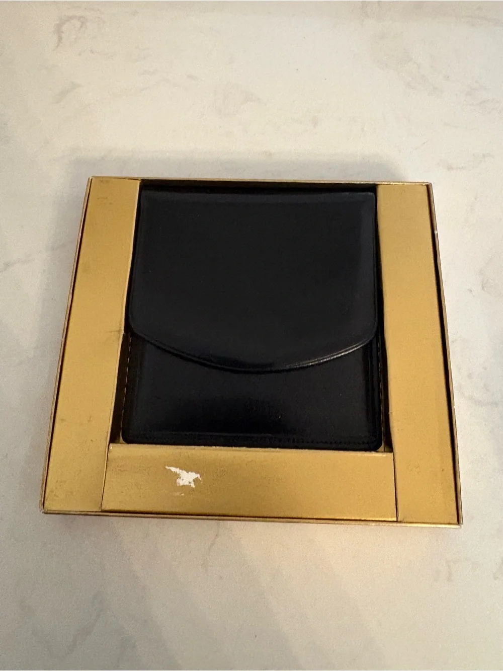 Maxime Black Leather Foldover Card Holder
